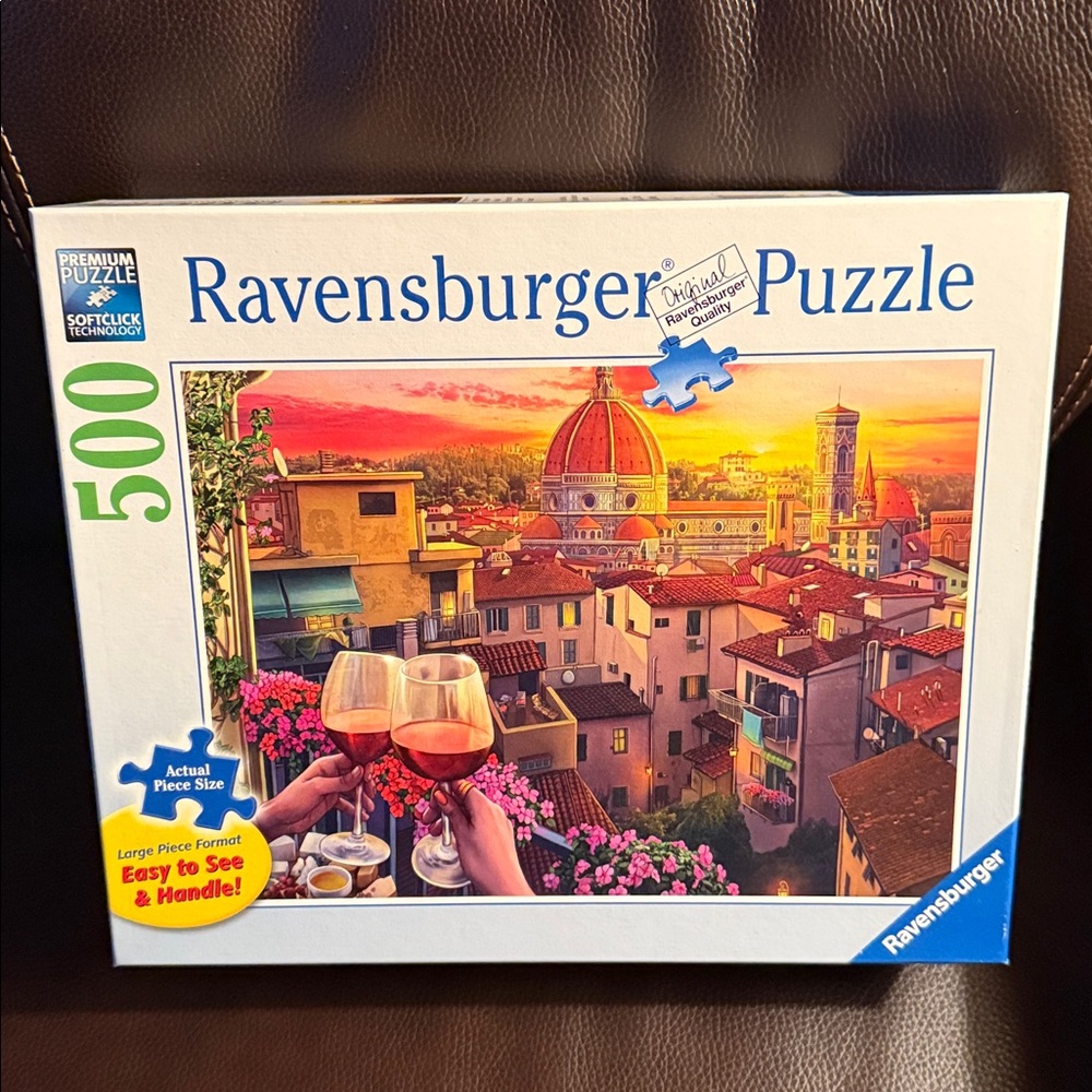 Ravensburger Cozy Wine Terrace Jigsaw Puzzle. 500 pieces.  Great condition